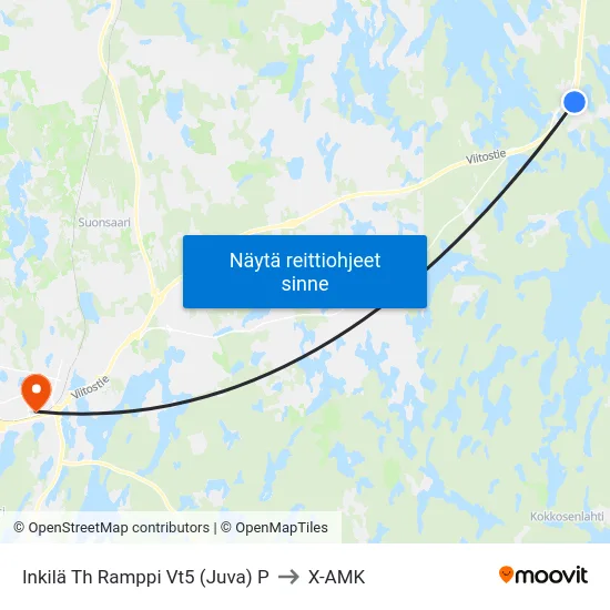 Inkilä Th Ramppi Vt5 (Juva) P to X-AMK map