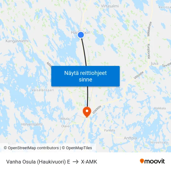 Vanha Osula (Haukivuori) E to X-AMK map