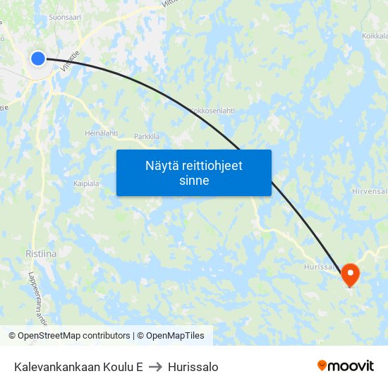 Kalevankankaan Koulu  E to Hurissalo map