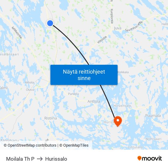 Moilala Th  P to Hurissalo map