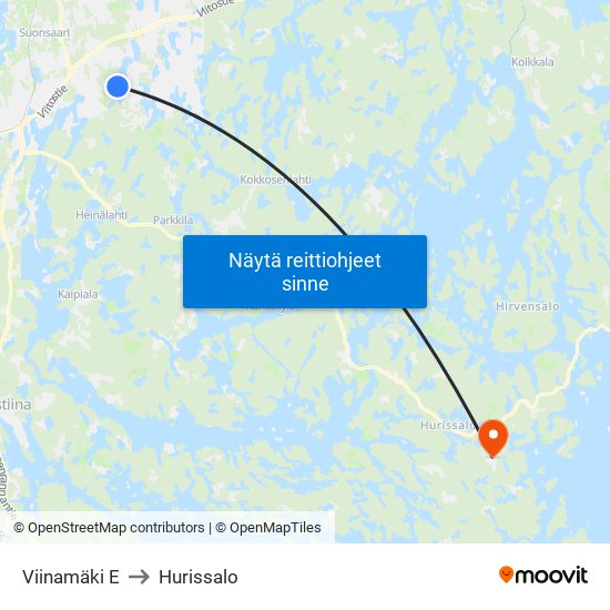 Viinamäki  E to Hurissalo map