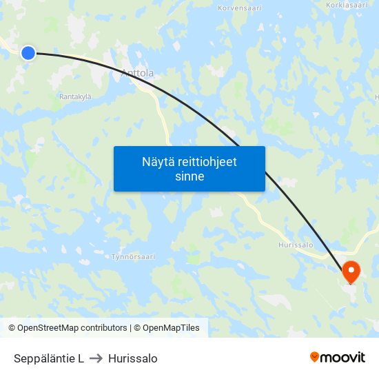 Seppäläntie  L to Hurissalo map