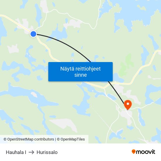 Hauhala  I to Hurissalo map