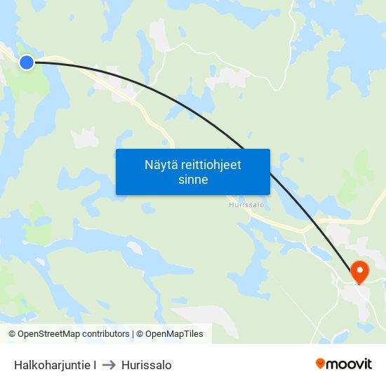 Halkoharjuntie  I to Hurissalo map