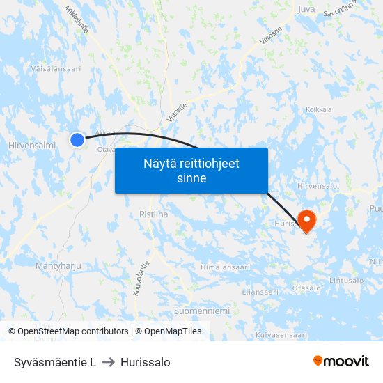 Syväsmäentie L to Hurissalo map