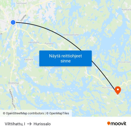 Vilttihattu, I to Hurissalo map