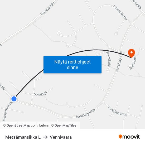 Metsämansikka L to Vennivaara map