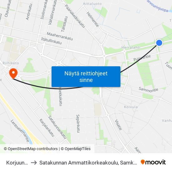 Korjuuntie L to Satakunnan Ammattikorkeakoulu, Samk-Kampus Pori map