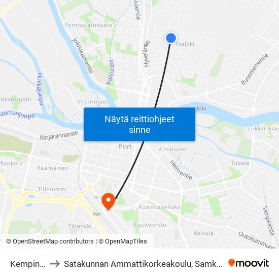 Kempintie L to Satakunnan Ammattikorkeakoulu, Samk-Kampus Pori map