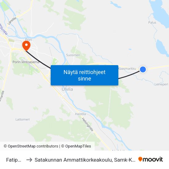 Fatipori L to Satakunnan Ammattikorkeakoulu, Samk-Kampus Pori map