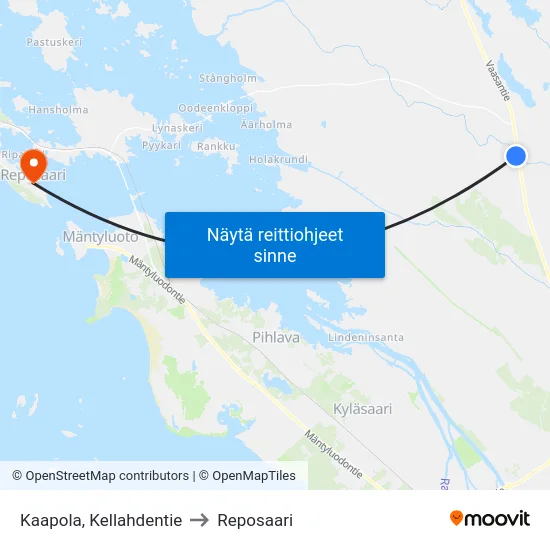Kaapola, Kellahdentie to Reposaari map