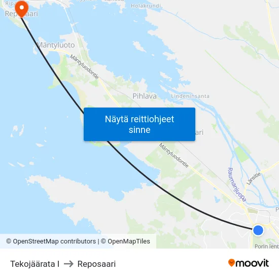 Tekojäärata I to Reposaari map