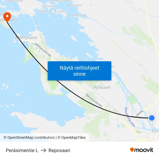 Peräsimentie L to Reposaari map