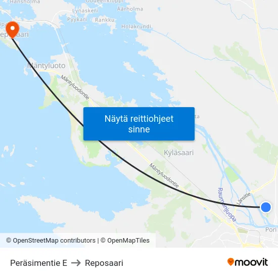 Peräsimentie E to Reposaari map