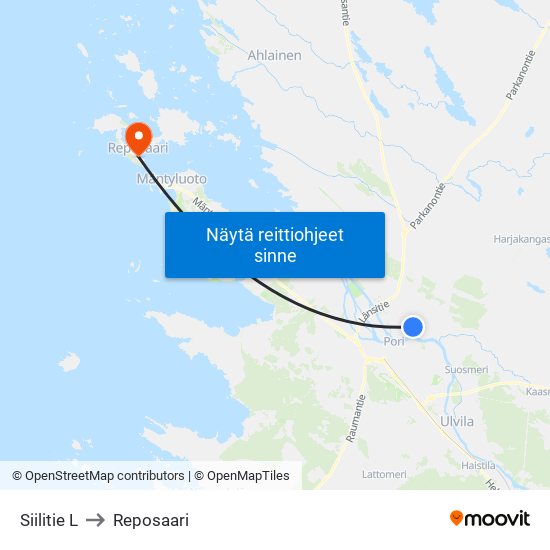 Siilitie L to Reposaari map