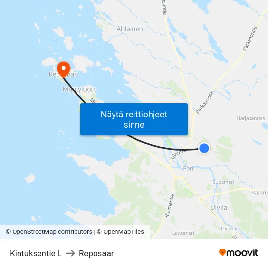 Kintuksentie L to Reposaari map