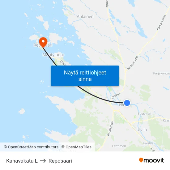 Kanavakatu L to Reposaari map