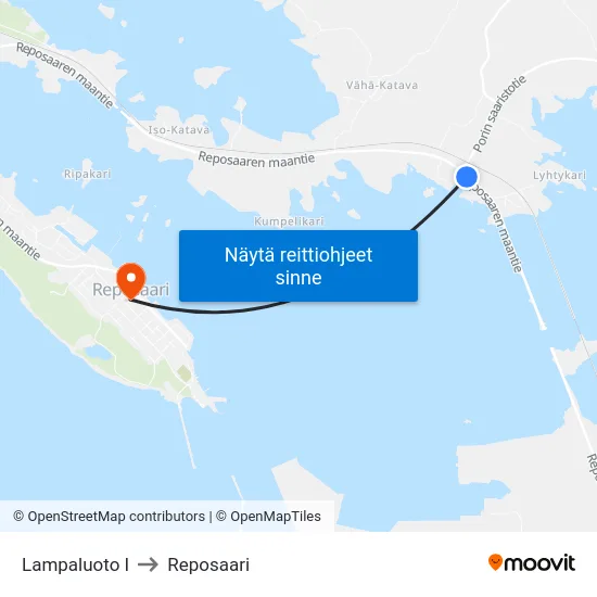 Lampaluoto I to Reposaari map
