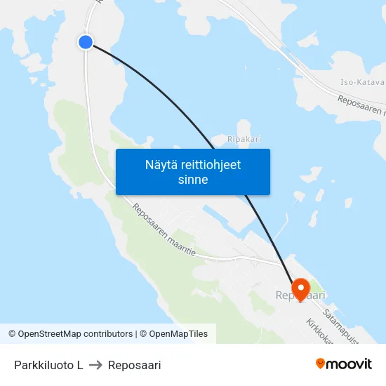 Parkkiluoto L to Reposaari map