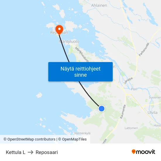 Kettula L to Reposaari map