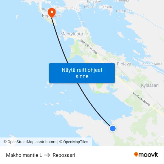 Makholmantie L to Reposaari map