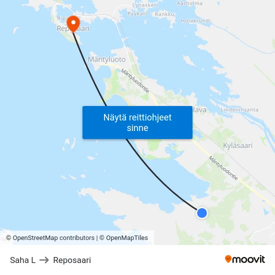 Saha L to Reposaari map