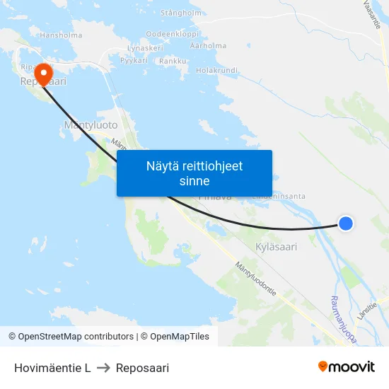 Hovimäentie L to Reposaari map