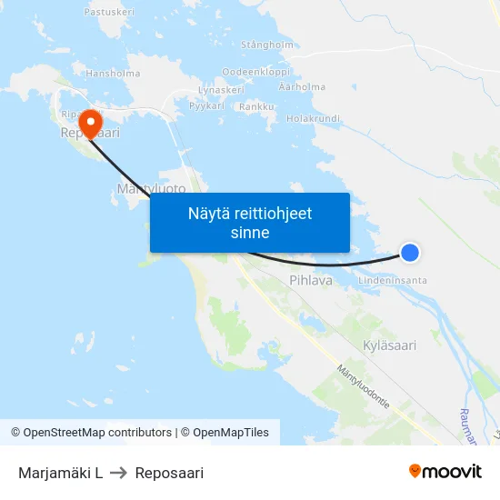 Marjamäki L to Reposaari map