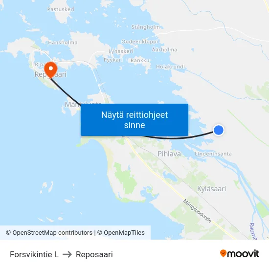 Forsvikintie L to Reposaari map
