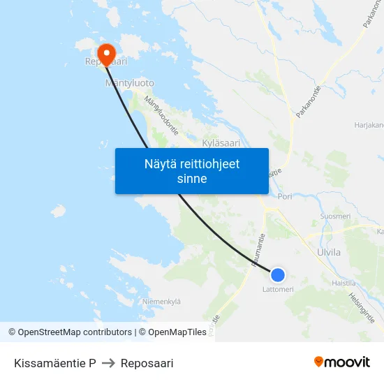Kissamäentie P to Reposaari map