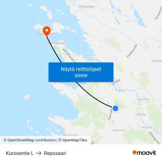 Kurosentie L to Reposaari map