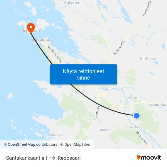 Santakankaantie I to Reposaari map