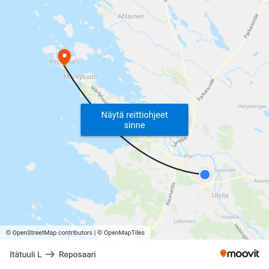 Itätuuli L to Reposaari map