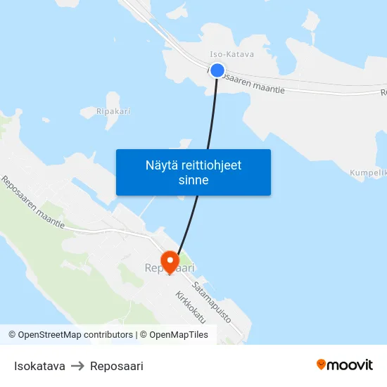 Isokatava to Reposaari map