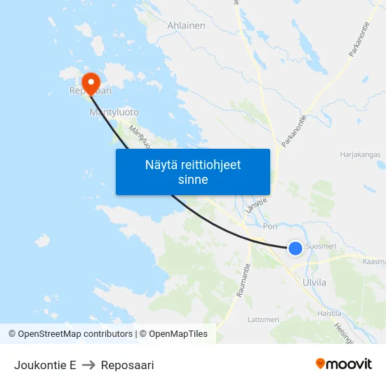 Joukontie E to Reposaari map