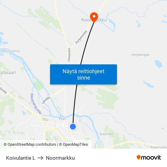 Koivulantie L to Noormarkku map