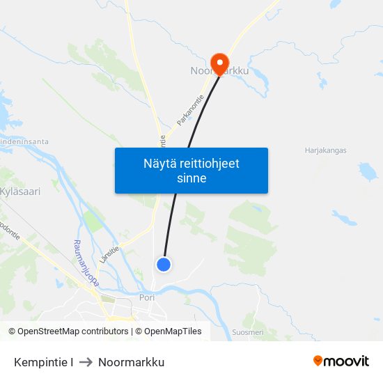 Kempintie I to Noormarkku map