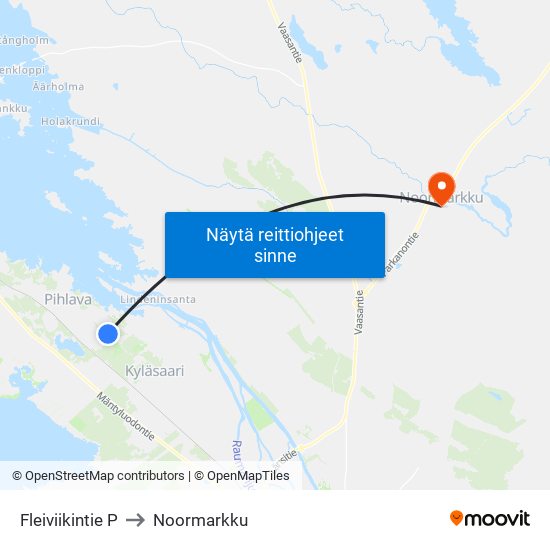 Fleiviikintie P to Noormarkku map