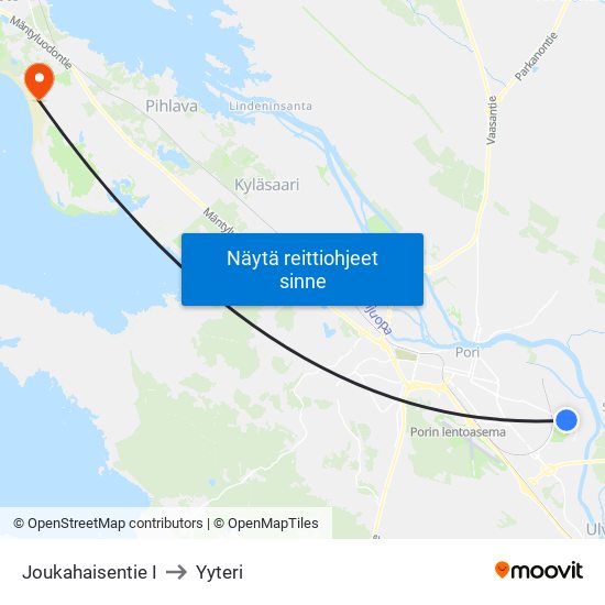 Joukahaisentie I to Yyteri map