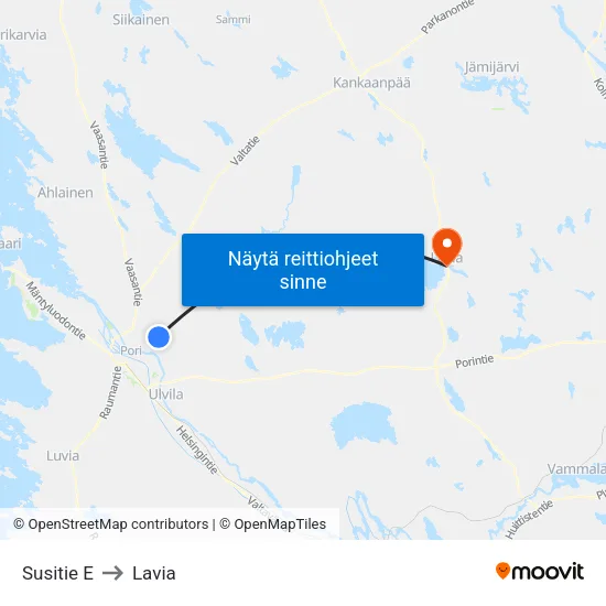 Susitie E to Lavia map