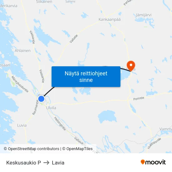 Keskusaukio P to Lavia map