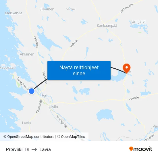 Preiviiki Th to Lavia map