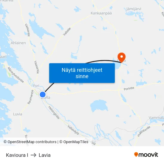 Kavioura I to Lavia map