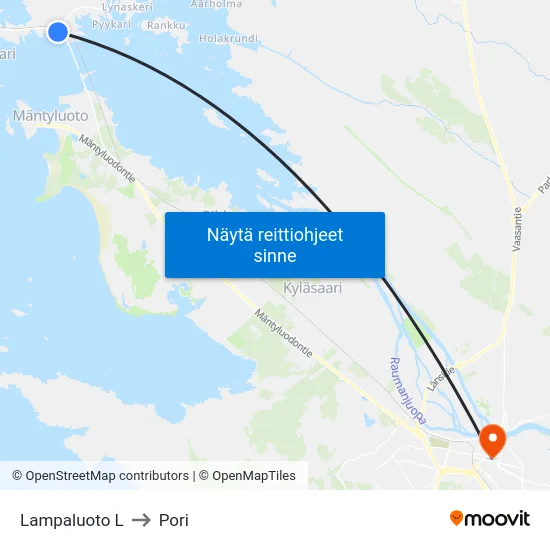 Lampaluoto L to Pori map