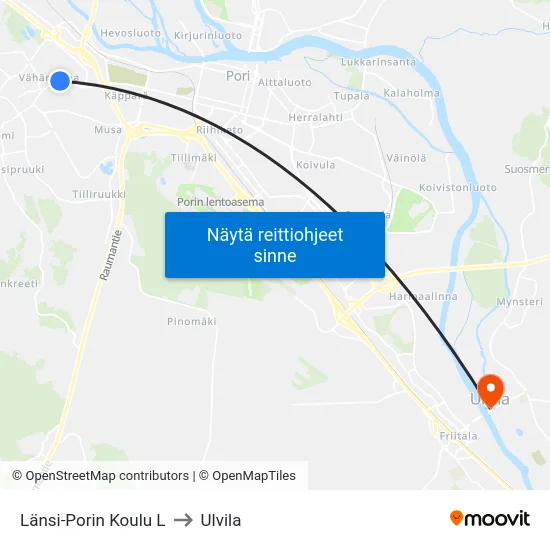 Länsi-Porin Koulu L to Ulvila map