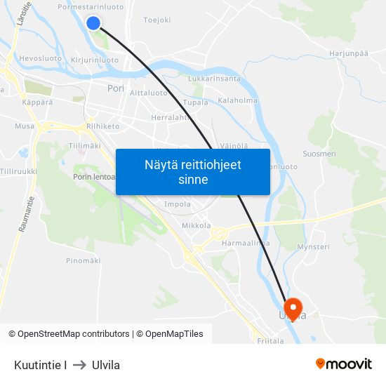 Kuutintie I to Ulvila map