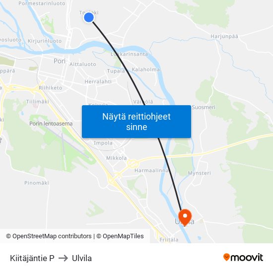 Kiitäjäntie P to Ulvila map