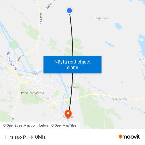 Hirsisuo P to Ulvila map