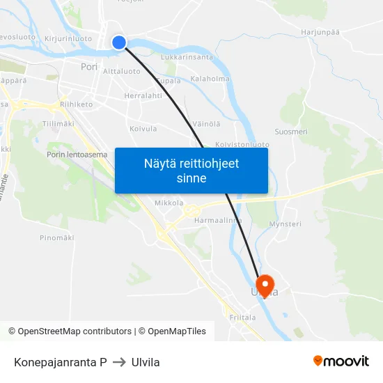 Konepajanranta P to Ulvila map