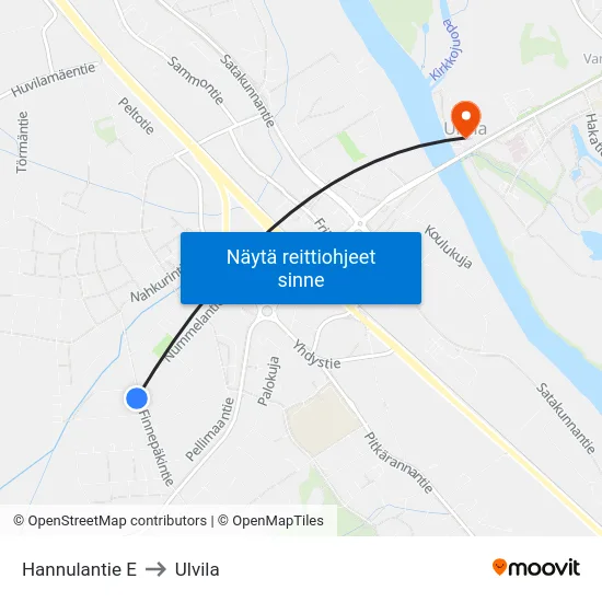 Hannulantie E to Ulvila map